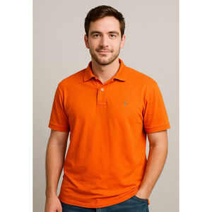 Men's Polo Ralph Lauren Orange Polo Shirt Short Sleeve 2XLT Preppy Academia Golf